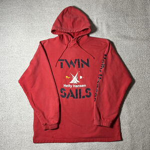 Helly Hansen Hoodie Mens Large Pullover Twin Sails Made USA Vintage Sweatshirt